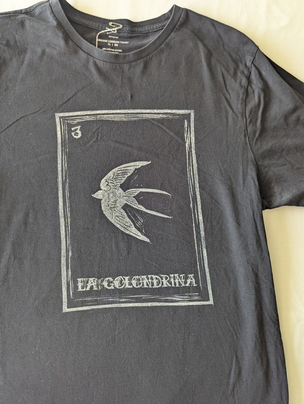 La Golindrina Swallow Loteria Tee Block Printed